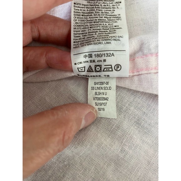 LINEN Slim Fit Blush Pink Button Up Shirt - Picture 5 of 6